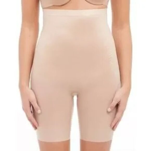 SPANX Beige Thinstincts 2.0 High-Waisted Mid-Thigh Shapewear Size L NWT - Picture 1 of 8